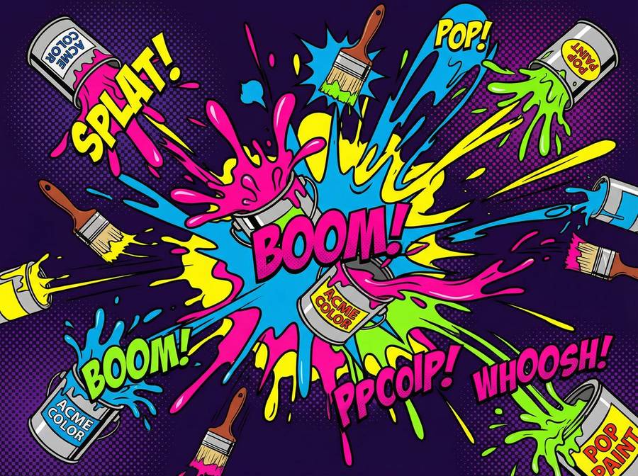 ag百家乐 - 颜料爆炸波普艺术动态作品