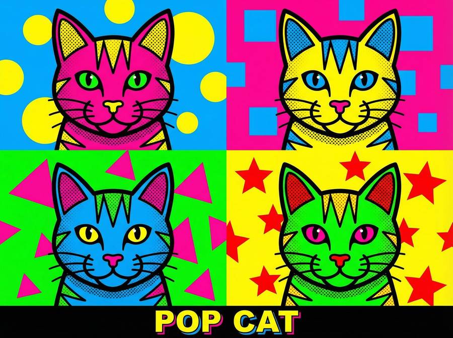 ag百家乐 - 波普艺术猫咪四联画创作
